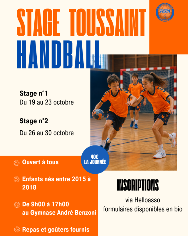 Stage Handball vacances Toussaint 2026